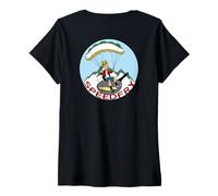Damen SpeedFry Speed Flying - Funny Speed Rider Mountain Flying T-Shirt mit V-Ausschnitt