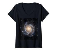 Damen Spirale Galaxie Struktur Astronomie Astrophysik Konzept T-Shirt mit V-Ausschnitt