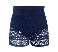 Damen Spitze Baderock mit Innenslip High Waist Strandrock Bauchweg Transparent Schwimmrock Basic Badebekleidung Damen Baderock Bikini Rock Badeshorts Schwimmrock (A-015, XXL)