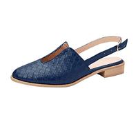 Damen Spitze Zehe Sandals Plateau Sandalen Frauen Strickkleid Sandaletten Weiche Kork Fußbett Sandale Geschlossener Spitze Sandalette Riemchenschnalle Sandal rutschfeste Slippers Lässige Schuhe