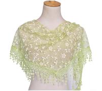 Damen Spitzen Kopftuch Dreieck Atmungsaktiv Floral(10# Light Green)
