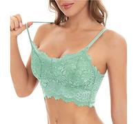 Damen Spitzen Soft BH ohne Bügel Zero Feel Bralette Leicht Nahtlos BH Schlaf BH Ultra Weicher Push-Up BH Gepolstert Bügelloser Bustier für Schlafen Yoga