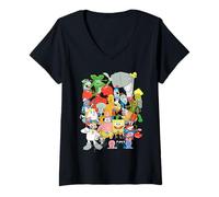 Damen Spongebob Schwammkopf Besetzung von Charakteren T-Shirt mit V-Ausschnitt