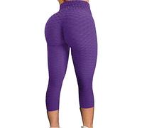 Damen Sport Leggings 3/4 Bauchweg Anti Cellulite Yogahose Atmungsaktiv Elastisch Yogatights Hohe Taille Tights Leggins Hose Radfahren Blickdicht Sportswear Workout V förmige Jogginghose Sportleggins