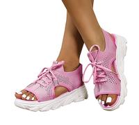 Damen Sportsandale Offener Zeh Bequem Pantoletten Sandale Sommer Riemchen Freizeit Wandersandalen Trekkingsandalen Leicht Flach Plattform Sandalen Plateau Schuhe