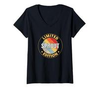 Damen Sprossen T-Shirt mit V-Ausschnitt