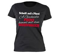 Damen Sprüche T-Shirt Camping/Camper/Campingplatz : Scheiß aufs Pferd … Wohnwagen - Damenshirt Camping Frauen Gr: XXL
