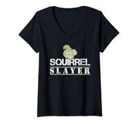 Damen Squirrel Slayer Funny Hunting for Squirrel Hunters T-Shirt mit V-Ausschnitt