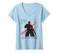 Damen Star Wars Darth Maul Lord Dark Side Vintage T-Shirt mit V-Ausschnitt