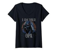 Damen Star Wars Darth Vader I Am Your Opa Retro Father’s Day T-Shirt mit V-Ausschnitt