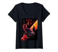 Damen Star Wars Maul Shadow Lord Maul 3 Panel Ready to Fight T-Shirt mit V-Ausschnitt
