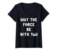 Damen Star Wars May The Force Be With You Sith & Rebellion Emblem T-Shirt mit V-Ausschnitt