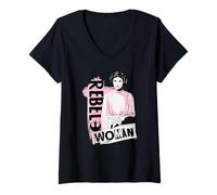 Damen Star Wars Princess Leia Rebel Woman T-Shirt mit V-Ausschnitt