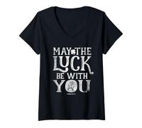 Damen Star Wars R2-D2 May The Luck Be With You St. Patrick's Day T-Shirt mit V-Ausschnitt