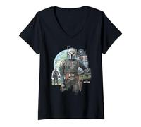 Damen Star Wars The Mandalorian Season 3 Bo-Katan Kryze Plazir-15 T-Shirt mit V-Ausschnitt
