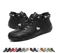 Damen-Stiefel aus italienischem,handgefertigtem Wildleder,Beck Shoes Damen,wasserdicht,rutschfest,leicht,atmungsaktiv,Chukka-Stiefel,Barfußschuhe zum Wandern Spazierengehen(Schwarz,40 EU)