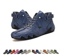 Damen-Stiefel aus italienischem,handgefertigtem Wildleder,Beck Shoes Damen,wasserdicht,rutschfest,leicht,atmungsaktiv,Chukka-Stiefel,Barfußschuhe zum Wandern Spazierengehen(Blau,36 EU)