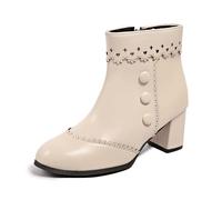 Damen-Stiefel, bequem, schick, Wildleder, schick und elegant, Schuhe mit Spitze, Santiag, Hochzeit, Arbeit, Pumps, Herbst, Winter, Westernstiefel, bequem, 01 weiß, 39 EU