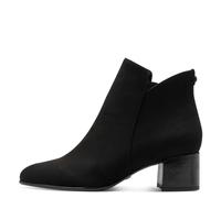 Stiefelette TAMARIS, Damen, Gr. 36, schwarz kombiniert, Textil, Veloursleder, Schuhe Stiefelette, Blockabsatz, Basicstiefelette in veganer Verarbeitung, schmale Form (63170125-36)