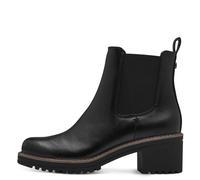 Marco Tozzi Damen Chelsea-Boots vegan mit Blockabsatz Schwarz Größe 37