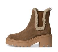 Winterboots TAMARIS Gr. 38, braun (braun kombiniert) Damen Schuhe Schlupfstiefeletten mit Anziehlasche, zwei Stretcheinsätze, zum Schlupfen (68709406-38)