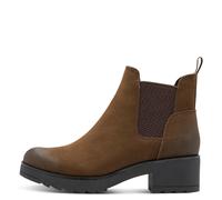MARCO TOZZI Damen Chelsea Boots Vegan mit Blockabsatz, Braun (Cafe), 39 EU