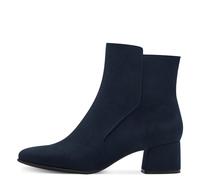 Stiefelette MARCO TOZZI, Damen, Gr. 36, blau (dunkelblau), Textil, Veloursleder, klassisch, Schuhe, Blockabsatz, Businessschuh, Ankleboots mit Ziernähen (98083659-36) dunkelblau