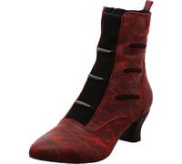 Damen Stiefelette von Simen in Rot mit Schwarz aus Echtleder und Trichterabsatz. rot Gr. 39