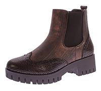 Damen Stiefeletten Block Absatz Metallic Look Boots Knöchel Schuhe Reptil Optik Gummizug Schwarz Gr. 39