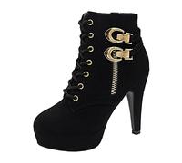 Damen Stiefeletten Booties mit Blockabsatz Komfortabel Flaum Rundkopf Winter Stiefel Worker Boots Schneestiefel Ankle Boots Herbst Stiefelette Knöchel Schuhe Chelsea Boot Für Frauen