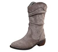 Damen Stiefeletten Casual Chelsea Boot mit Blockabsatz Comfort Pure Farbe Frauen Ankle Boots Bootie Herbst Winter Stiefel Worker Boots Schneestiefel Damen Schuhe Stiefelette Knöchel Schuhe a469