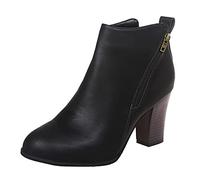 Damen Stiefeletten Elegant Overknee Stiefel mit Flache Comfort Stretch-Baumwolle Frauen Ankle Boots Bootie Herbst Winter Stiefel Worker Boots Schneestiefel Damen Schuhe Stiefelette Knöchel Schuhe a478