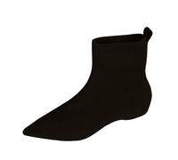 Damen-Stiefeletten flach spitz kurze Stiefeletten aus Wildleder-Kunstleder elastisch Retro Stiefeletten Herbst Winter britischer Stil elegante Stiefeletten bequem, Schwarz, 40 EU