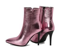 Damen Stiefeletten Mit Absatz Spitzabsatz Kunstleder Winterstiefeletten | Spitze Zehen Sexy Kurze Stiefel Seitenreißverschluss High Heel Stiefel Kleid Abendparty Stiefel Schuhe