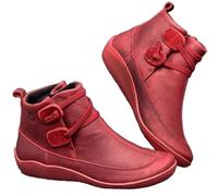Damen Stiefeletten Zum Hineinschlüpfen Winterstiefel Damen Vintage Stiefeletten Schuhe Mit Fußgewölbeunterstützung Für Damen Mit Seitlichem Reißverschluss Flache Stiefeletten Für Damen