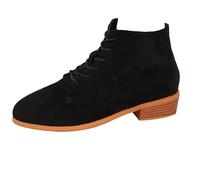 Damen Stiefeletten zum Schnüren aus Wildleder Elegant Kurz High Heels Stiefel Spitze Blockabsatz Chelsea Stiefelette Boots Pumps Halbstiefel Kurze Stiefel Elegante Ankle Boots Stiefel Mit Absatz