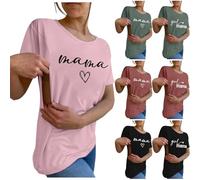 Damen Stillshirt mit Reißverschluss Kurzarm Rundhals Umstandsshirt Stillen Stillfreundliches Umstandsmode T-Shirt Mama's Boobery Always On Tap Oberteil Tops Elegant Schwangere Nursing Tshirt