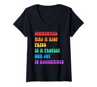 Damen Stonewall war EIN Riot Pride ist EIN Protest T-Shirt mit V-Ausschnitt