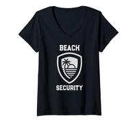 Damen Strandsicherheit für Kinder, Mama und Papa, Surfurlaub, Salty Vacay T-Shirt mit V-Ausschnitt