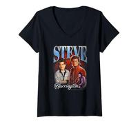 Damen Stranger Things Steve Homage T-Shirt mit V-Ausschnitt