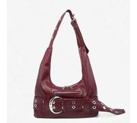 Damen Street Vintage Distressed Kunstleder Schulter- und Achseltasche, groß, mit verstellbarem Riemen, geeignet für Streetwear, Ausflüge, Dates und Pa
