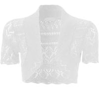 Damen Strick-Bolero, Kurzarm, Übergröße, Größen 44-46 Gr. 42-44, weiß