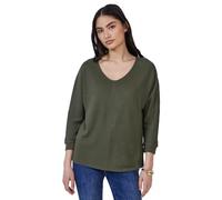 Damen Strick-Look Shirt mit V-Neck