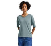 Street One Damen T‑Shirt Strick‑Look V‑Ausschnitt Blau Größe 38 84% Viskose/16% Polyester