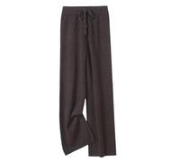 Damen-Strickhose aus Wolle, weites Bein, Herbst, Winter, Basic, weich, warm, Strickhose, lässig, zum Schnüren, Moka Brown, XXL