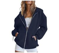 Damen Strickjacke, Hoodie Damen Sweatjacke Baumwoll Kapuzenjacke Herbst Lang Sweatshirt Kapuzenpullover Mit Kapuze ReißVerschluss Mantel Oversize Pullover 2025, L