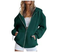 Damen Strickjacke, Hoodie Damen Sweatjacke Baumwoll Kapuzenjacke Herbst Lang Sweatshirt Kapuzenpullover Mit Kapuze ReißVerschluss Mantel Oversize Pullover 2025, L