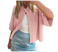Damen Strickjacke Kurz Elegante Kurzarm Strick Cropped Cardigan Pullover Strickpullover Strickweste Y2k Sweater Knitted Top Herbst Frühling