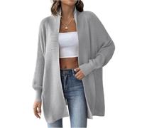 Damen Strickjacke Lang Winter Grobstrick Cardigan Damen Elegant mit Schalkragen Strickjacken Langarm Mittellang Strickcardigan Warm Einfarbig Longstrickjacke Kuschelige Strickmantel Herbstmantel