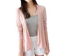 Damen-Strickjacke, lockere Strickjacke, Sommer, lässig, vorne offen, Bolero-Oberteil, langärmelig, leicht, einfarbig, weiches Kleid, Coverup, Strickpullover, elegante Oberbekleidung zum Ausgehen, rose